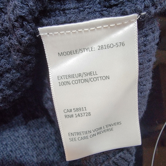 Tribal Navy Fringed Cotton Cardigan Full Zip Women's Size Large - Picture 7 of 8